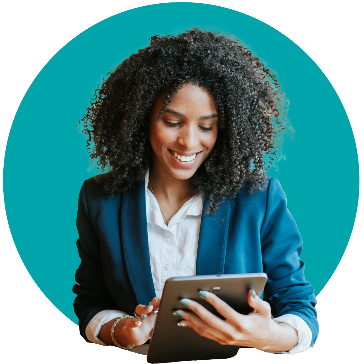 Mulher usando tablet